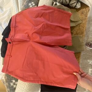 Men’s red golf shorts